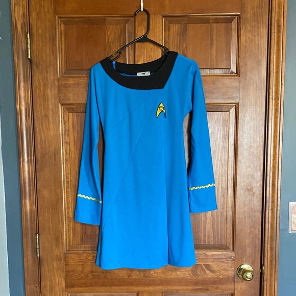 cosermart Dresses & Skirts - Star Trek Blue Starfleet Tunic Dress with Black Collar NWOT